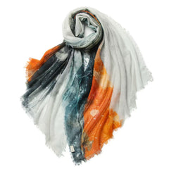 Watercolor Print 100% Cashmere Scarf for Women Lightweight Artistic Shawl & Soft Travel Wrap