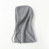 Women’s 100% Cashmere Balaclava Hood Scarf Soft Ribbed Hooded Neck Warmer