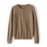 Women’s 100% Cashmere Cardigan Soft Lightweight Crewneck Button Front Knit