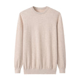 Men’s 100% Cashmere Crewneck Sweater Luxury Soft Lightweight Long Sleeve Pullover
