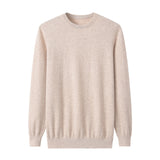 Men’s 100% Cashmere Crewneck Sweater Luxury Soft Lightweight Long Sleeve Pullover