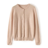 Women’s 100% Cashmere Cardigan Soft Lightweight Crewneck Button Front Knit