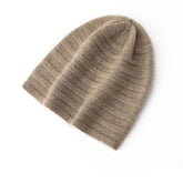 Luxury 100% Cashmere Hat Unisex Ribbed Knit Beanie Hat