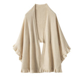 100% Cashmere Wrap Shawl for Women Open Front Cape Cardigan Cozy Warm Scarf