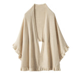 100% Cashmere Wrap Shawl for Women Open Front Cape Cardigan Cozy Warm Scarf