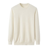 Men’s 100% Cashmere Crewneck Sweater Luxury Soft Lightweight Long Sleeve Pullover