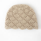 Cashmere Openwork Slouch Beanie Hat Knit Hollow Pattern Winter Hat