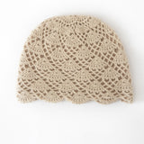Cashmere Openwork Slouch Beanie Hat Knit Hollow Pattern Winter Hat