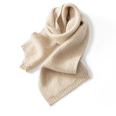 100% Cashmere Knit Scarf Soft Warm Winter Wrap Ribbed Edges