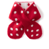 100% Cashmere Polka Dot Scarf Soft Knitted Bow Neck Warmer for Kids
