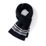 100% Cashmere Patterned Scarf Knitted Winter Neck Wrap for Women & Men
