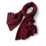 100% Cashmere Openwork Knit Scarf Soft Lightweight Winter Wrap for Women