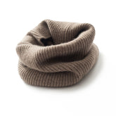 100% Cashmere Ribbed Neck Warmer Soft Knit Infinity Snood