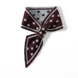 100% Cashmere Soft Knit Polka Dot Neck Scarf with Contrast Trim for Women