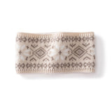 100% Cashmere Nordic Headband Knit Winter Ear Warmer with Snowflake Pattern