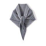 100% Cashmere Houndstooth Triangle Scarf Knit Shawl Wrap
