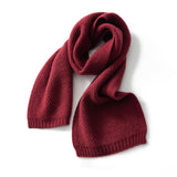 100% Cashmere Knit Scarf Soft Warm Winter Wrap Ribbed Edges