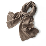 100% Cashmere Openwork Knit Scarf Soft Lightweight Winter Wrap for Women