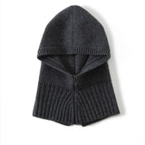 100% Cashmere Balaclava Hood Knit Hooded Neck Warmer Face Cover