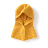 Kids Cashmere Hooded Scarf Soft Knit Winter Warm Beanie Hat for Children