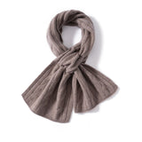 Unisex Cashmere Cable Knit Scarf Soft Openwork Winter Scarf