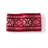 100% Cashmere Nordic Headband Knit Winter Ear Warmer with Snowflake Pattern