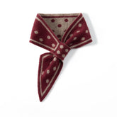 100% Cashmere Soft Knit Polka Dot Neck Scarf with Contrast Trim for Women