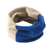 100% Cashmere Contrast Color-Block Infinity Neck Warmer Loop Scarf