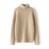 Women’s Cashmere Wool Turtleneck Thick Long Sleeve Knit Sweater