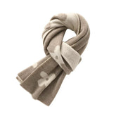 100% Cashmere Floral Scarf Soft Knit Pattern Winter Wrap for Women