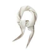 100% Cashmere Soft Lightweight Triangle Scarf with Contrast Border Neck Wrap
