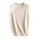 Women’s 100% Cashmere Sleeveless Crew Neck Sweater Vest