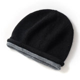 Unisex 100% Cashmere Knit Beanie Hat Slouchy Winter Skull Cap