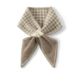 100% Cashmere Houndstooth Knit Scarf for Women Soft Winter Neck Wrap
