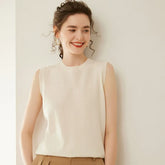 Women’s Cashmere Wool Crew Neck Sleeveless Sweater Vest