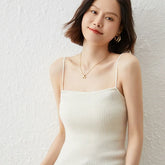 Women's Cashmere Blend Ribbed Knit Camisole Tank Top