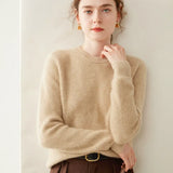 Women’s Cashmere Wool Crew Neck Thick Knit Sweater