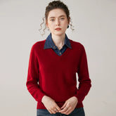 Women’s Cashmere Wool V-Neck Soft Knit Sweater