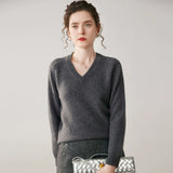 Women’s Cashmere Wool V-Neck Soft Knit Sweater
