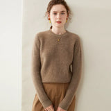 Women’s Cashmere Wool Crew Neck Thick Knit Sweater