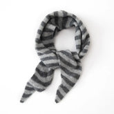 Soft 100% Cashmere Striped Small Triangle Scarf Knit Neck Wrap