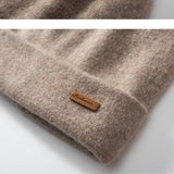100% Cashmere Knit Beanie Hat Warm Winter Skull Cap for Women & Men