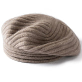 100% Cashmere Pleated Beret Hat Soft Knit Painter Cap
