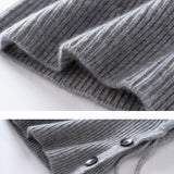 100% Cashmere Hooded Neck Warmer Ribbed Knit Balaclava Scarf