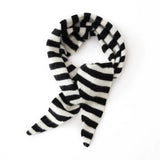 Soft 100% Cashmere Striped Small Triangle Scarf Knit Neck Wrap