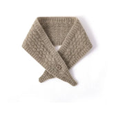 100% Cashmere Neck Scarf Knit Mini Collar Scarf with Button Closure for Women