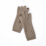 Women's Cashmere Cable Knit Touchscreen Gloves Warm Winter Soft Gloves