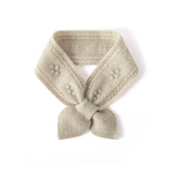 100% Cashmere Floral Knit Neck Scarf with Delicate Embroidered Flower Detail