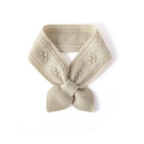 100% Cashmere Floral Knit Neck Scarf with Delicate Embroidered Flower Detail