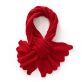 100% Cashmere Ruffle Scarf Soft Knit Winter Neck Wrap with Scalloped Edge